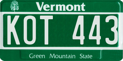 VT license plate KOT443