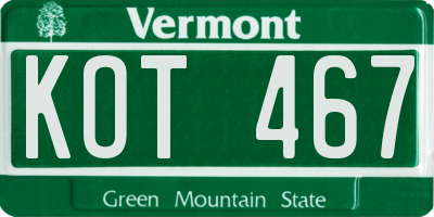 VT license plate KOT467