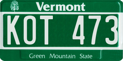 VT license plate KOT473