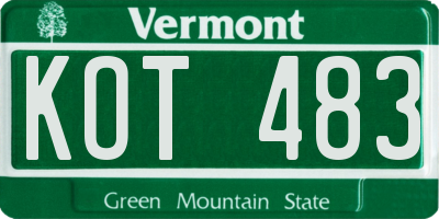 VT license plate KOT483