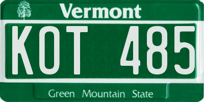 VT license plate KOT485