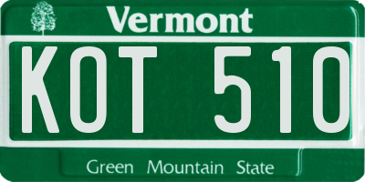 VT license plate KOT510