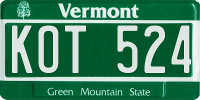VT license plate KOT524