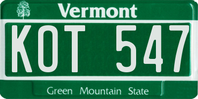 VT license plate KOT547