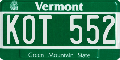 VT license plate KOT552
