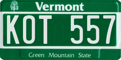 VT license plate KOT557