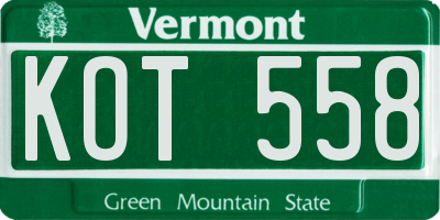 VT license plate KOT558