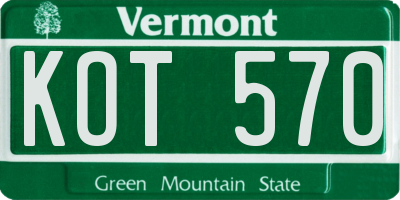 VT license plate KOT570