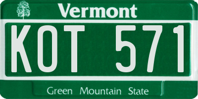 VT license plate KOT571