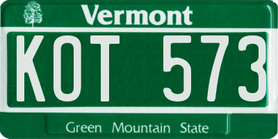 VT license plate KOT573