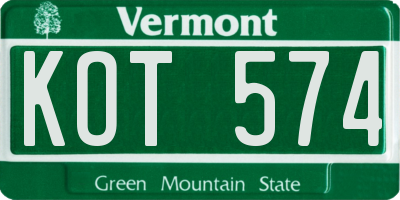 VT license plate KOT574