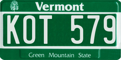 VT license plate KOT579