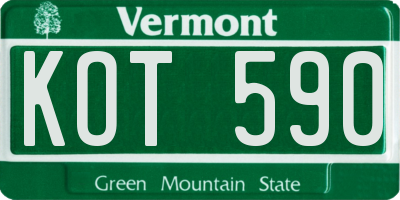 VT license plate KOT590