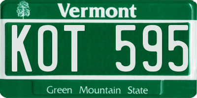 VT license plate KOT595