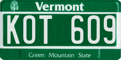 VT license plate KOT609