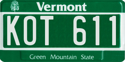 VT license plate KOT611