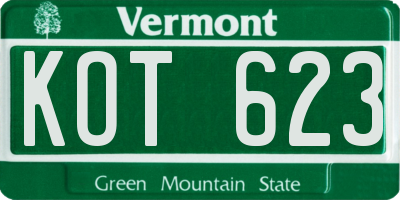VT license plate KOT623