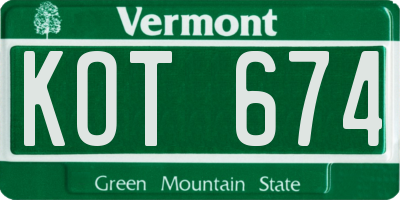 VT license plate KOT674