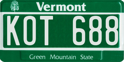 VT license plate KOT688