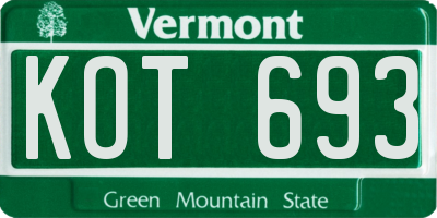 VT license plate KOT693