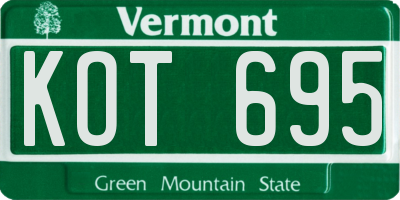 VT license plate KOT695