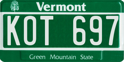 VT license plate KOT697