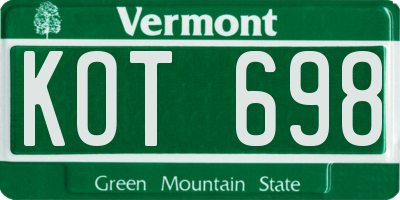 VT license plate KOT698