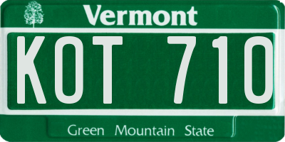 VT license plate KOT710