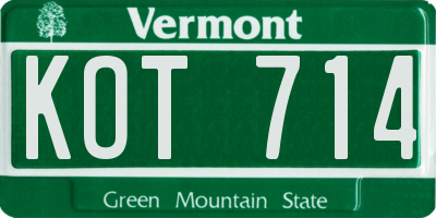 VT license plate KOT714
