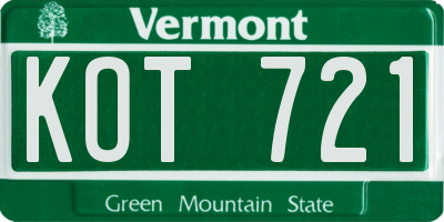 VT license plate KOT721