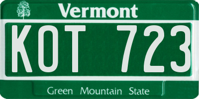 VT license plate KOT723