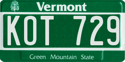 VT license plate KOT729