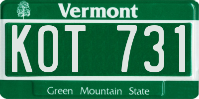 VT license plate KOT731