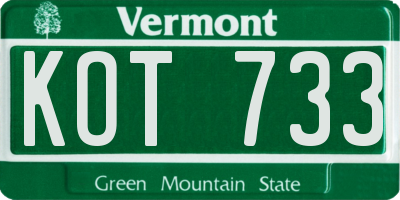 VT license plate KOT733