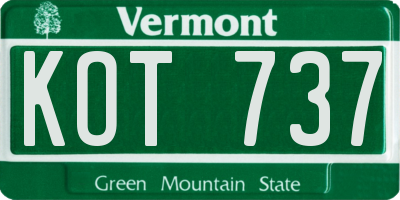 VT license plate KOT737