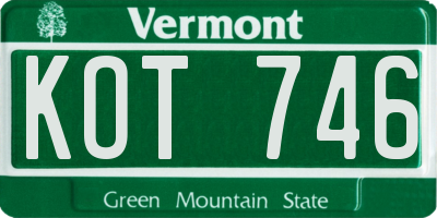 VT license plate KOT746