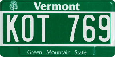 VT license plate KOT769