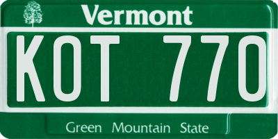 VT license plate KOT770