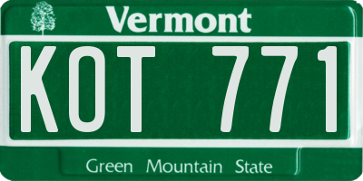 VT license plate KOT771