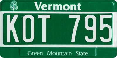 VT license plate KOT795