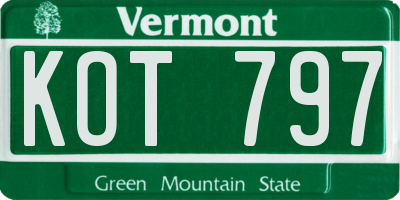 VT license plate KOT797