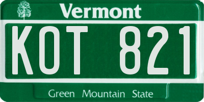 VT license plate KOT821