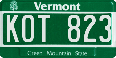 VT license plate KOT823