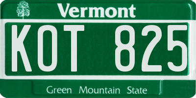 VT license plate KOT825