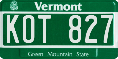 VT license plate KOT827