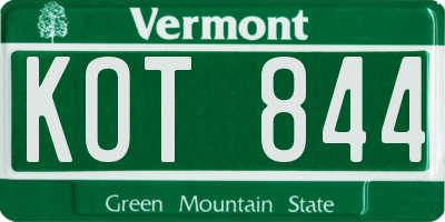 VT license plate KOT844