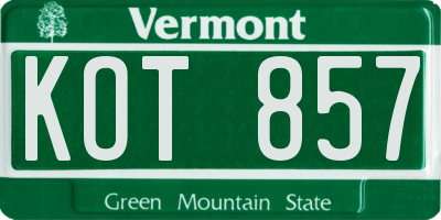 VT license plate KOT857