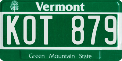 VT license plate KOT879