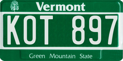 VT license plate KOT897