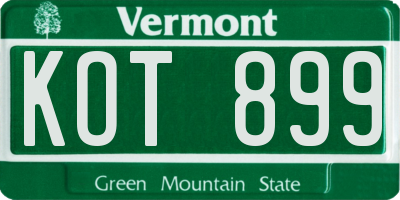 VT license plate KOT899